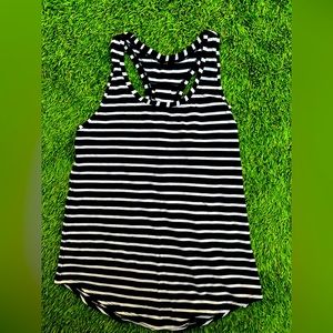 Lululemon Love tank black and white stripe